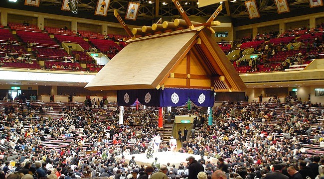 Inside the Kokugikan stadium in Tokyo