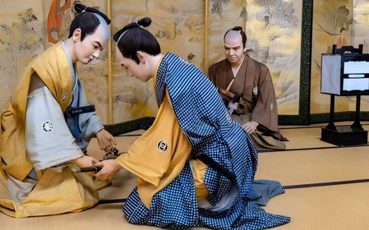 Stone path to Hanitsu Shrine in Inawashiro, Fukushima Japan, lined with trees and traditional shrine architecture, historic spiritual travel destination