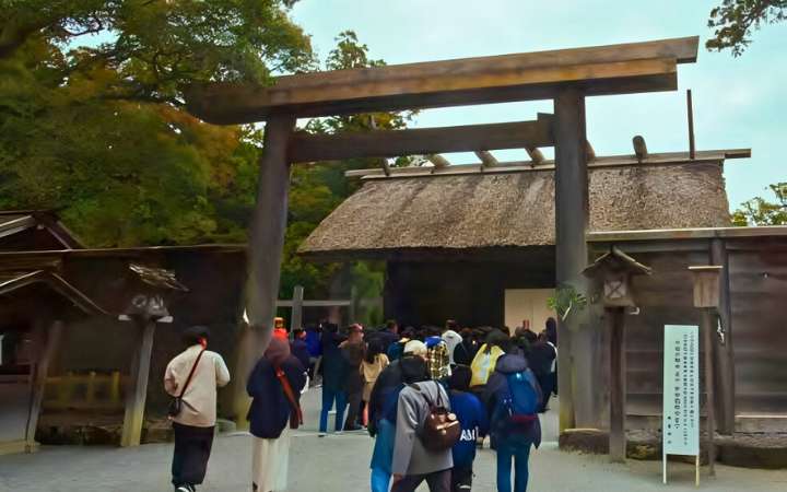 Gekū Outer Shrine at Ise Grand Shrine Japan, sacred Shinto pilgrimage site on the Kumano Kodo Iseji walking route, spiritual travel destination in Mie Prefecture